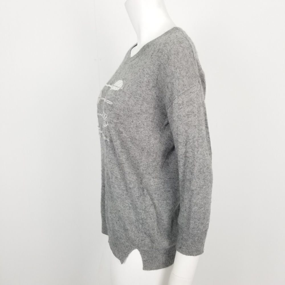 J. Crew Gray Arrow Print Sweater Small - Picture 5 of 7